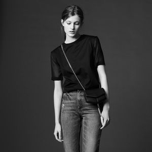 Sandro Tracy Mesh-sleeve Tee In Black b3a